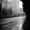 霧雨に煙る街