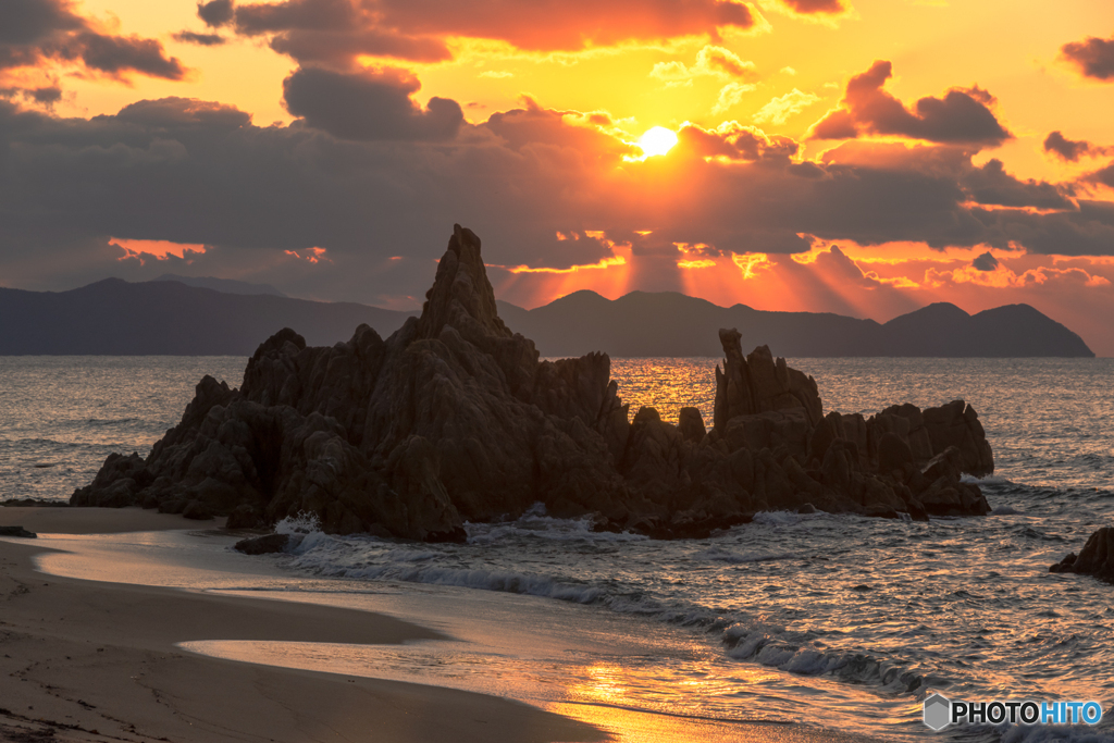 水晶浜 夕照