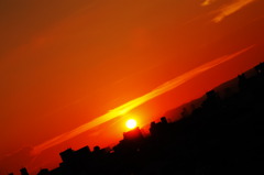 沈みゆく夕日