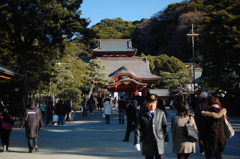 警備員と鶴岡八幡宮