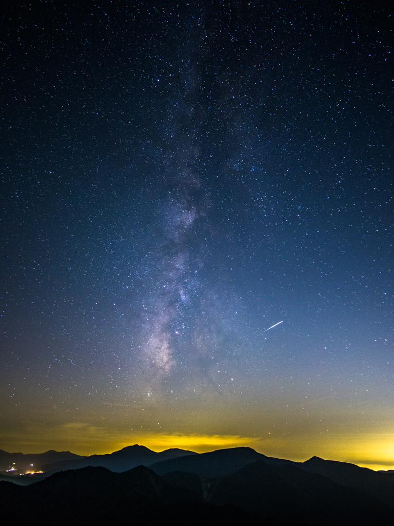 zで天の川と流れ星