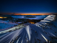 美幌峠と夜明けの星空