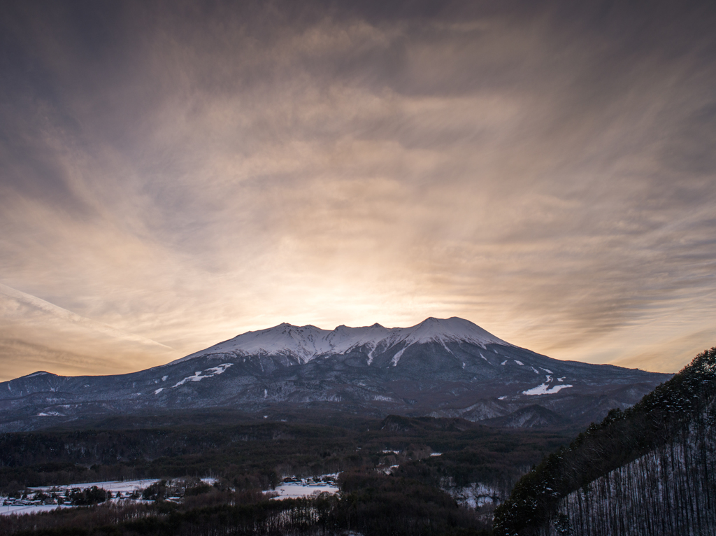 御岳夕照