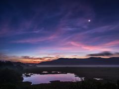八島湿原の夜明け