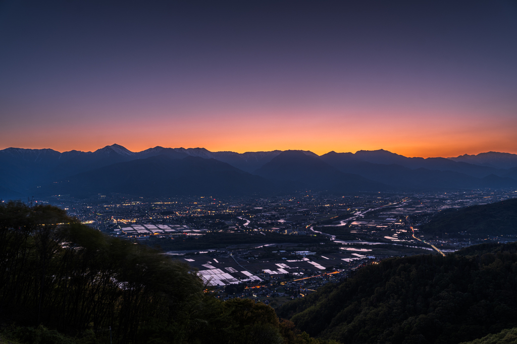 安曇野の夕暮れ