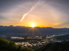 安曇野の夕暮れ