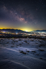 霧ヶ峰と天の川２