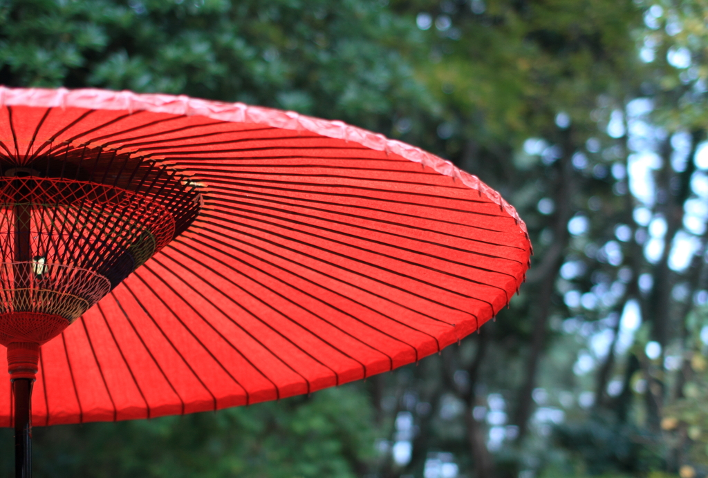 茶屋の赤傘