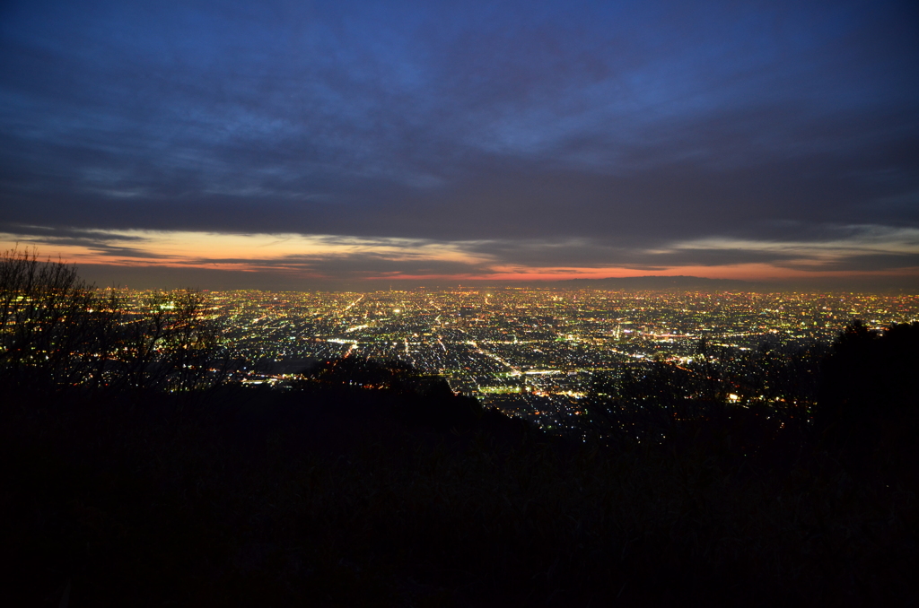 高安山展望台からの夜景①