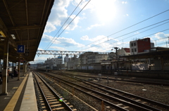 発車を待つ電車