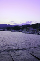 漁港の夕暮れ