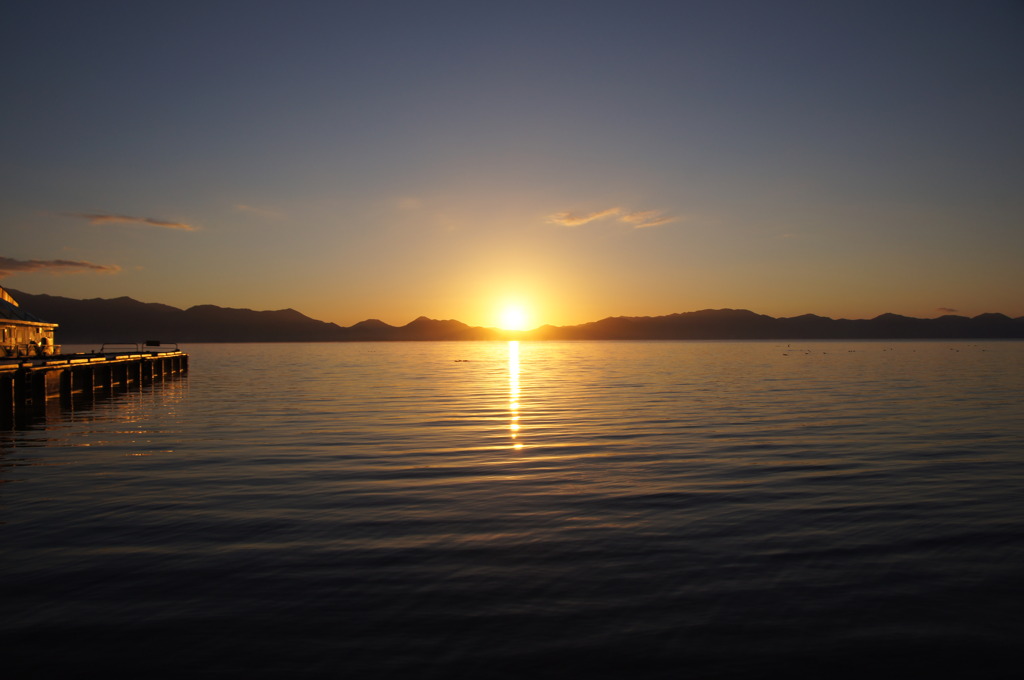 長浜での朝日