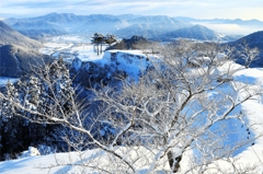 雪氷咲く竹田城