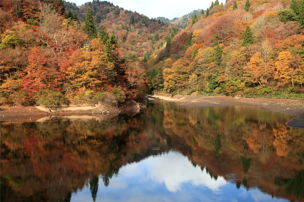 秋の湖畔