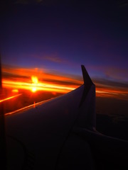 飛行機からの夕日