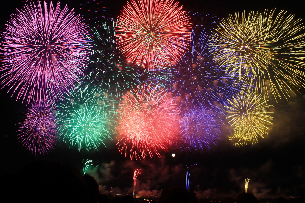 長岡花火と月２