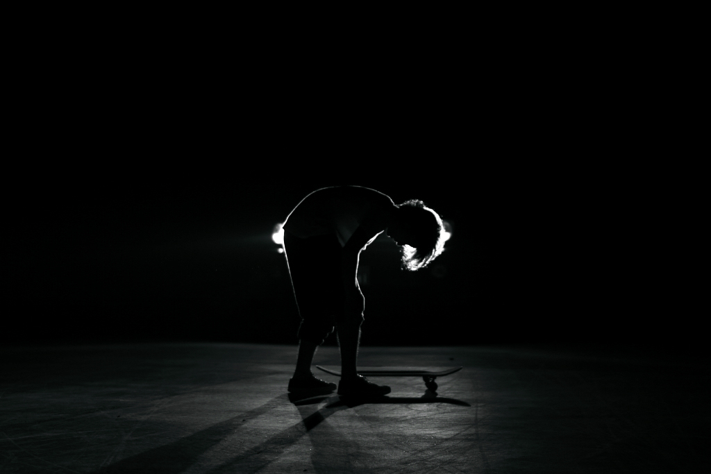 skater in the dark
