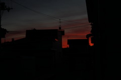 家から見た夕暮れ