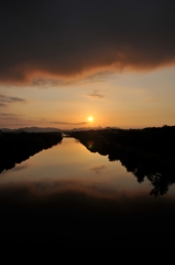 木曽川の日の出