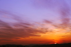 裏山の夕日