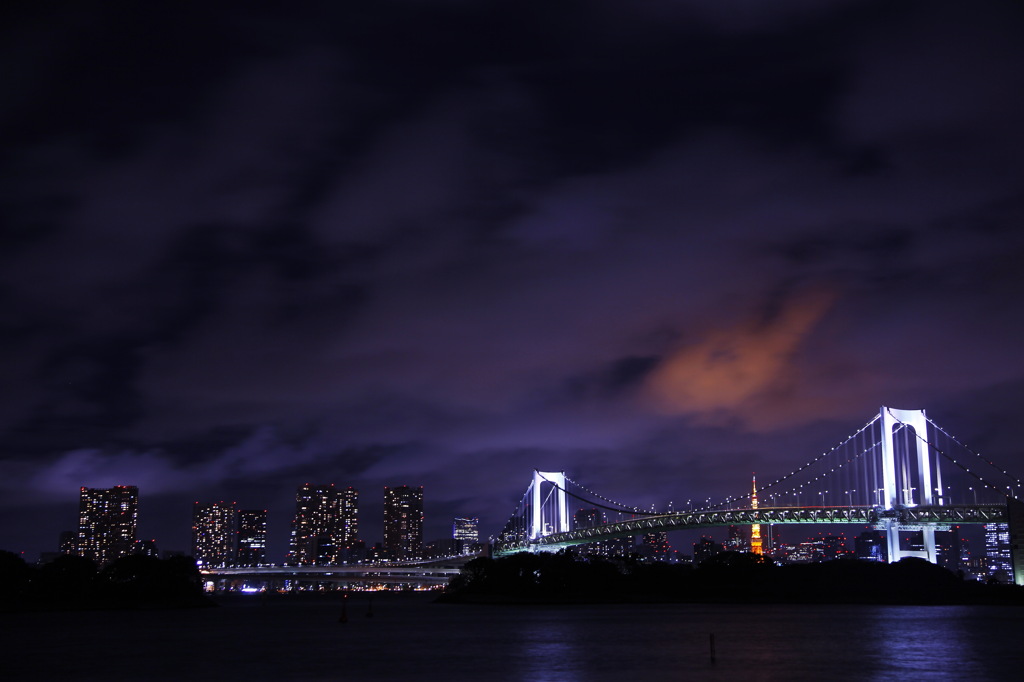 お台場の夜景　東京タワー　有り