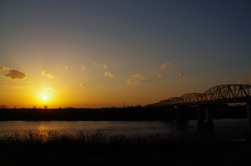 北上川の夕景Ⅱ