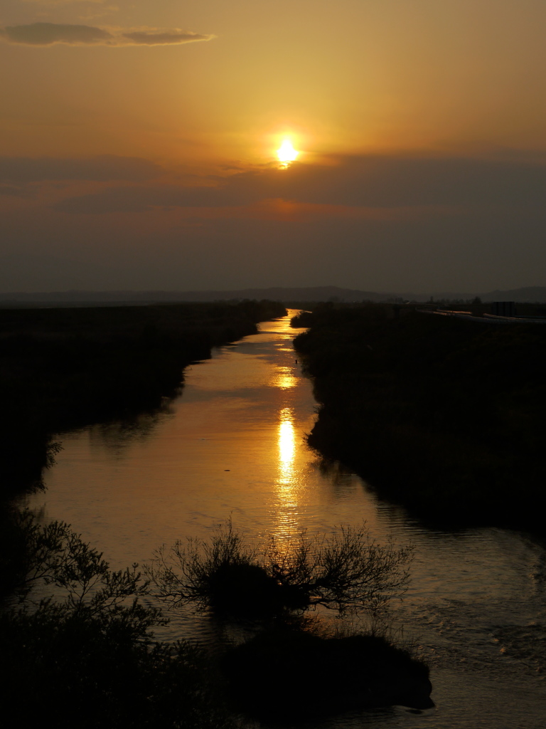 吉田川の夕日Ⅲ