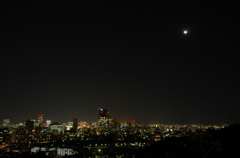 仙台城址から見る月食
