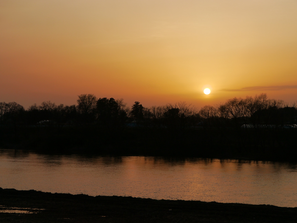 迫川の夕日