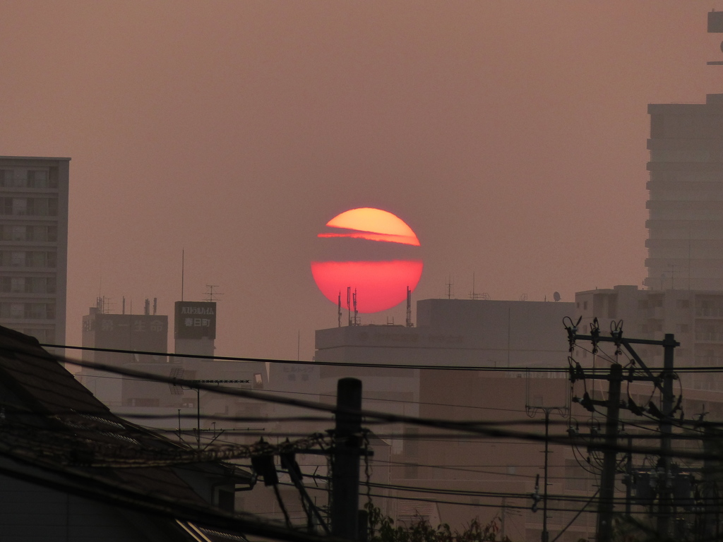 今朝の日の出