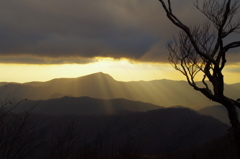 峠の夕景