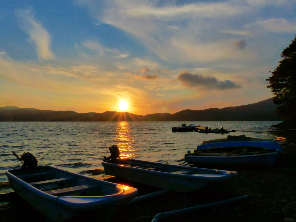 桧原湖の夕景Ⅱ