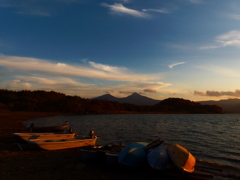 桧原湖の夕景