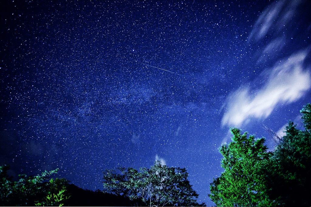 天の川と流れ星