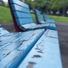 blue benches