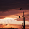 夕日と電線