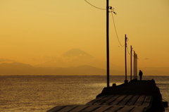 冬の夕景桟橋（その１）