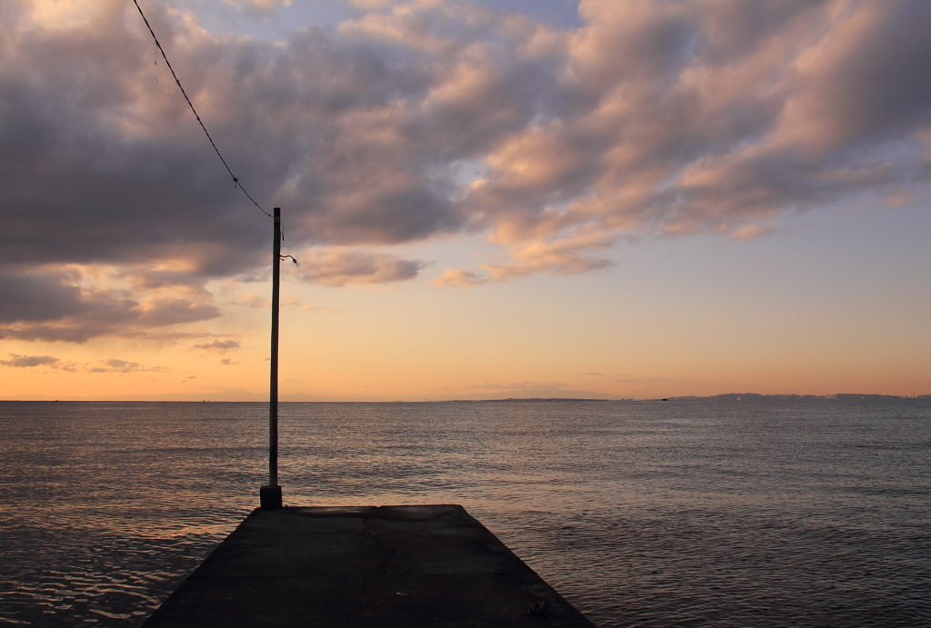 冬の夕景桟橋（その７）