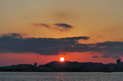 夕日、撮れました～