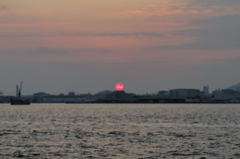 ポーアイ・しおさい公園で夕日