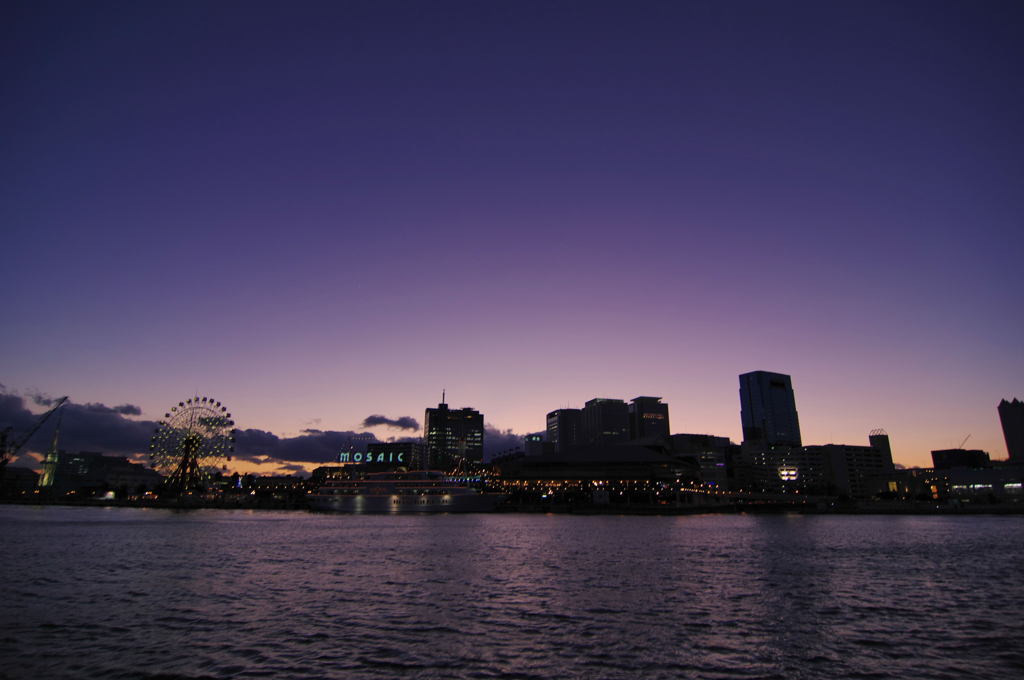 2011年12月25日　メリケンパークから夕焼け