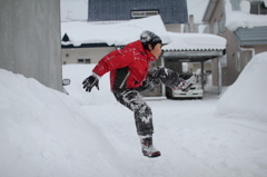 雪へダイブ