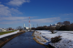 柳瀬川、雪景色