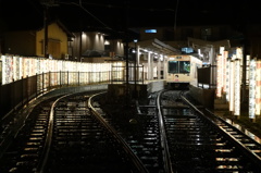 嵐電嵐山駅の夜04＿「夕子」その１