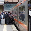 木曽山中の駅で