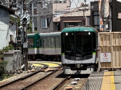 京阪京津線の急カーブその1
