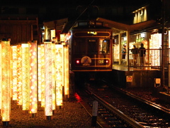 嵐電・嵐山の夜