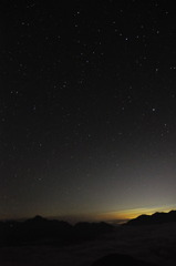 日の入り後の星空