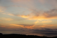 五湖の夕陽