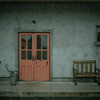 wet bench and red door